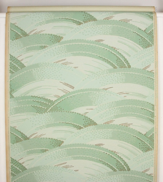 1920 ' s Antique Vintage Wallpaper vert d’eau vagues verge--Made des remous à la verge--Made vagues in Belgium 625ff0 1920 ' s Antique Vintage Wallpaper vert d’eau vagues verge--Made des remous à la verge--Made vagues in Belgium 625ff0