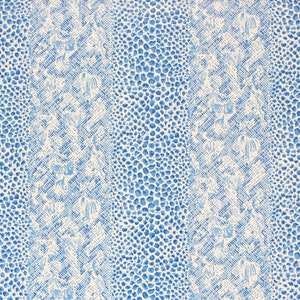 1980s Vintage Wallpaper Blue and White Snakeskin Print by the Yard