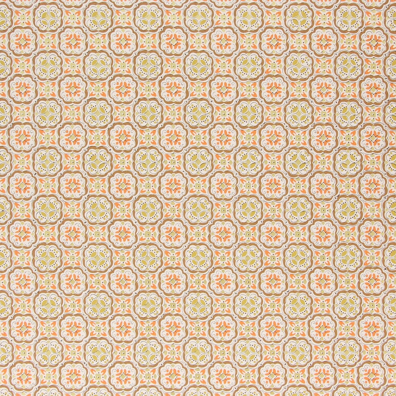 1970s Vintage Wallpaper - Retro Burnt Orange Avocado Green Brown ...