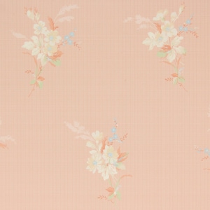 1930s Vintage Wallpaper - Pretty Floral Bouquets on Peach, Sold by the Yard