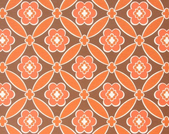 1970s Retro Vintage Wallpaper Orange Red Brown Geometric by the Yard