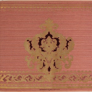 1930s Antique Border Vintage Wallpaper - Gilt Scrolling on Red Frieze, Sold by the Yard