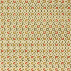 1960s Vintage Wallpaper - Retro Orange Green Geometric, Sold by the Yard