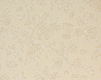 1920s Vintage Antique Wallpaper Gold Metallic Flowers by the Yard--Made in Belgium