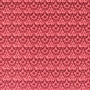 1960s Vintage Wallpaper - Dark Red Floral Damask on Red, Sold by the Yard