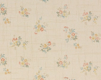 1920s Vintage Antique Wallpaper Small Flower Bouquets on White by the Yard--Made in England