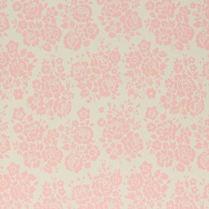 1960s Vintage Wallpaper - Pink Rose Bouquets on White,  Sold by the Yard