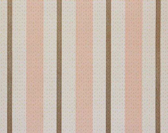 1960s Vintage Wallpaper Retro Pink and Brown Stripe Textured Etsy