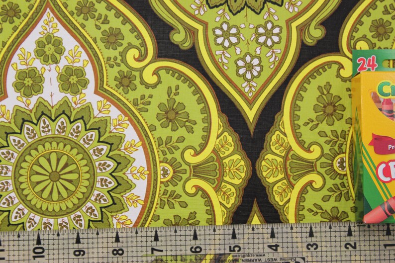 1970s Vintage Wallpaper Vinyl Retro Green and Yellow Floral - Etsy