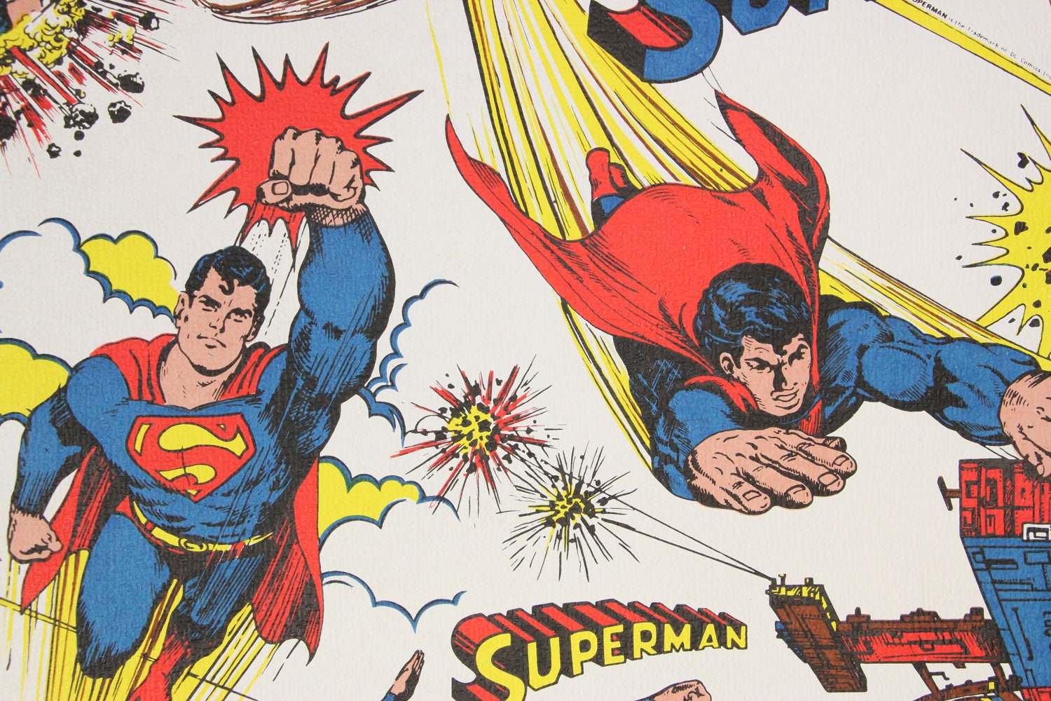1970's Vintage Wallpaper Retro Vinyl Superman DC Comics by - Etsy India 1970's Vintage Wallpaper Retro Vinyl Superman DC Comics by - Etsy India