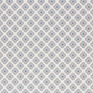 1950s Vintage Wallpaper - Blue Gray Geometric on White, Sold by the Yard