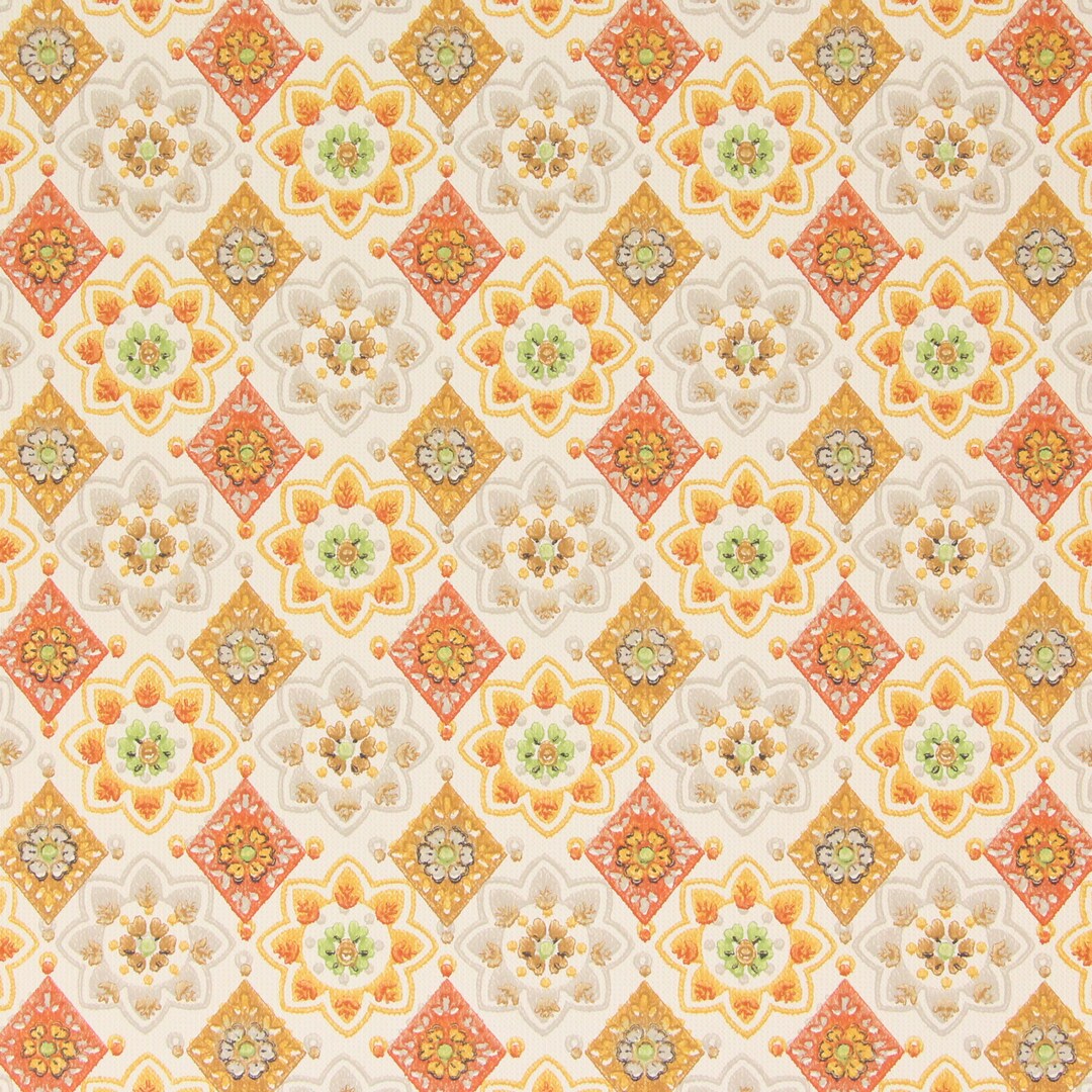 1960s Vintage Wallpaper - Retro Orange and Yellow Geometric, Sold by ...