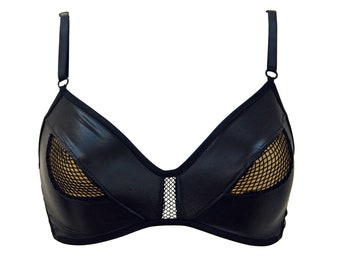 Black Cat Woman Bra with Cut Out Eyes