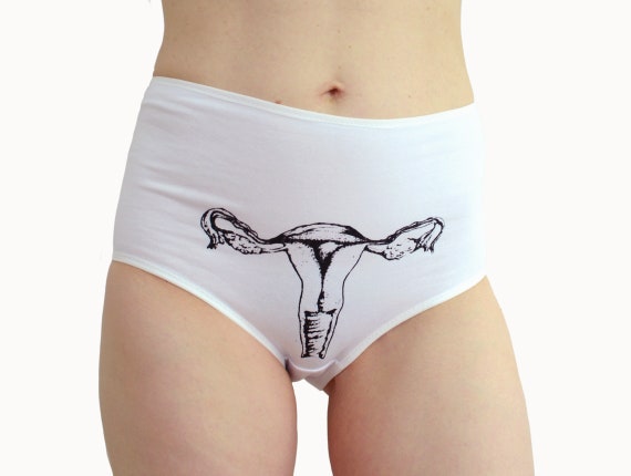 White Panties With Uterus Print Underwear -  Sweden