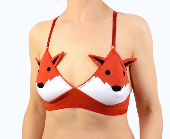 Lingerie Fox Face Bra Bralet With Ears. Lingerie Set 