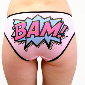 Panties BAM! Comic Book Words Underwear Lingerie