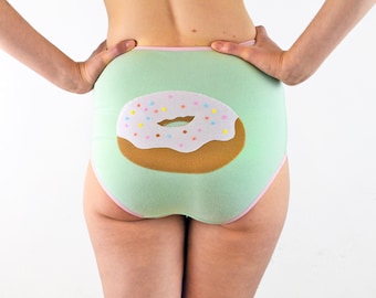 Slipje met donut op de rug, hoge taille slipje, unieke lingerie