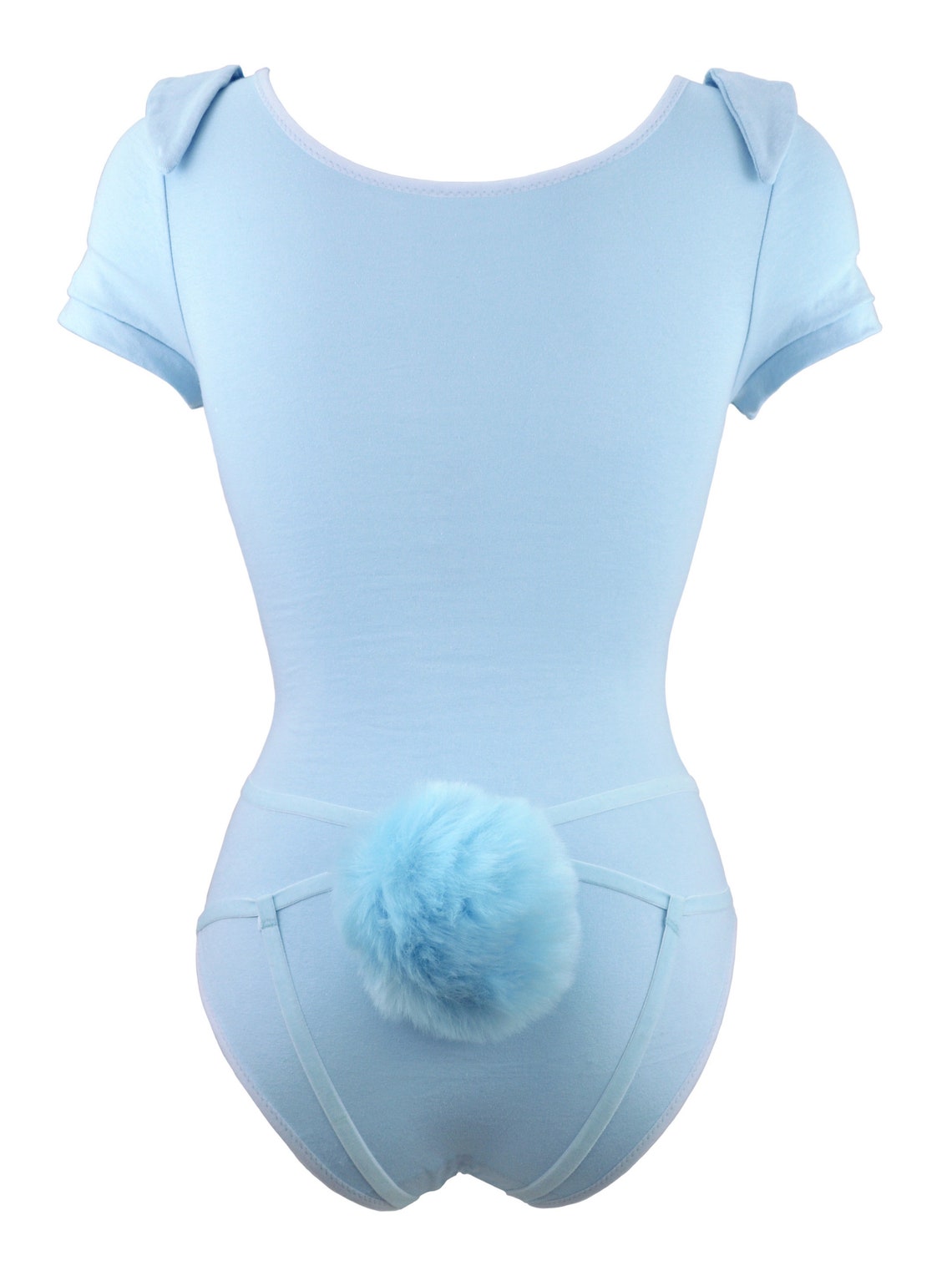 Blue Bunny Bodysuit With Detachable Harness Fluffy Tail Etsy 