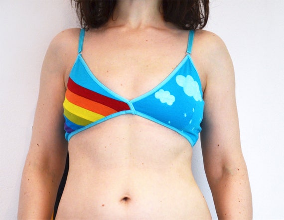 Rainbow Bra Quirky Bralet Blue Bralette -  Australia