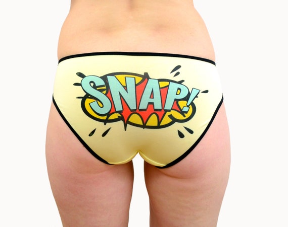 Panties SNAP Comic Book Words Underwear Lingerie 