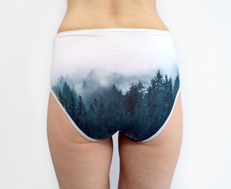 Panties with a Wolf in the Forest Landscape Lingerie Underwear image 3
