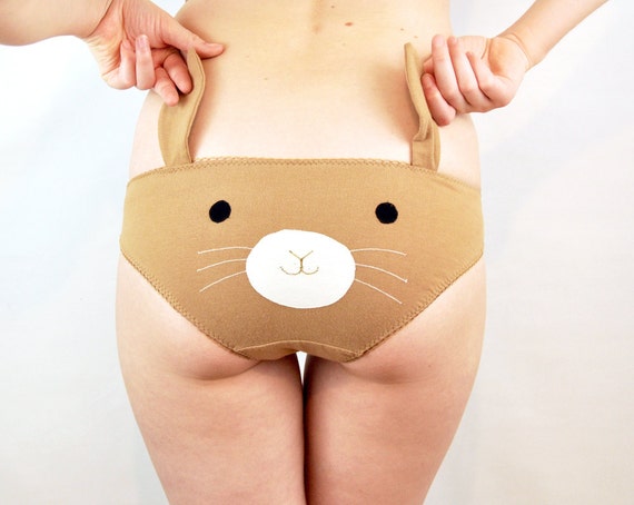 Bunny Face Knickers With Ears, Cute Lingerie ,unique Underwear, Animal  Panties 