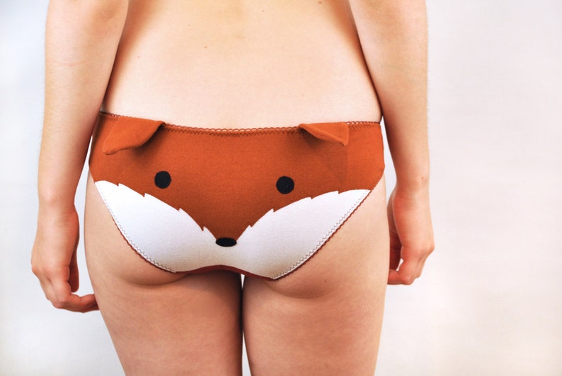 Fox Lingerie Panties with a fox face and ears knickers cute image 2