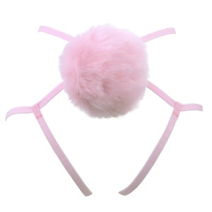 Pink Bunny Tail Lingerie Harness with Detachable Tail image 7