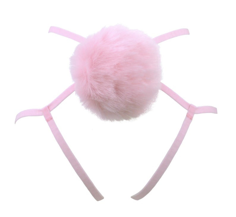 Pink Bunny Tail Lingerie Harness with Detachable Tail image 7