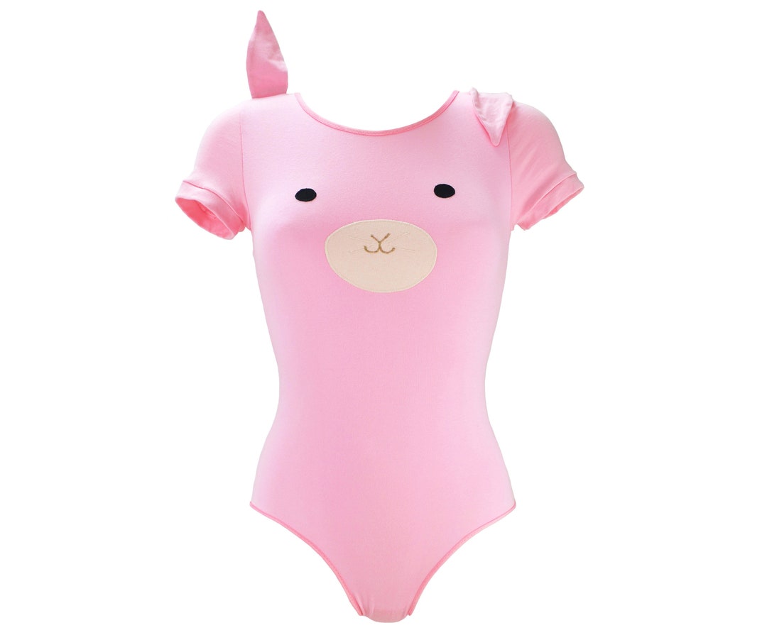 Pink Bunny Girl Bodysuit Lingerie With Ears Etsy