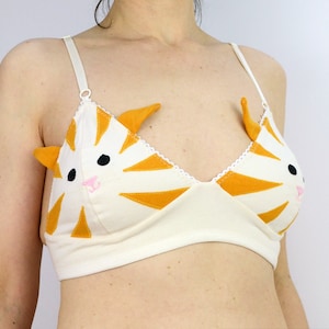 Ginger Cat Bra with Ears Cute Lingerie image 1