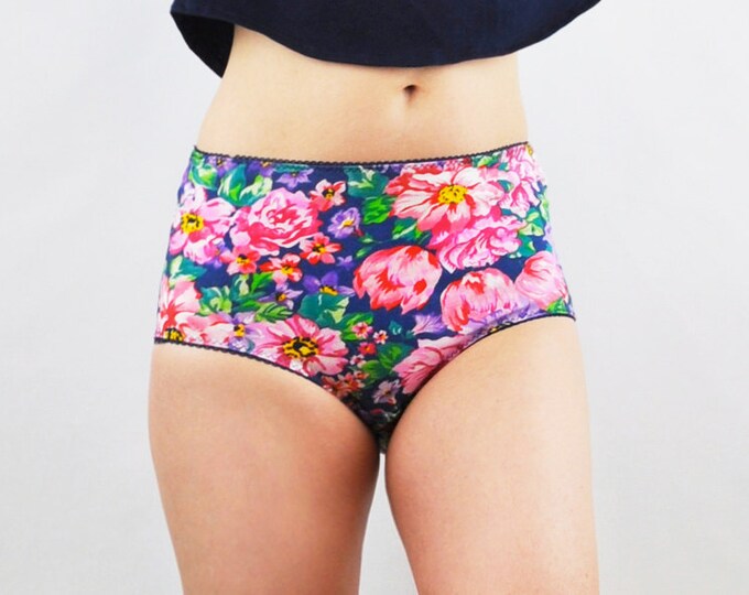Floral Panties With High Waist Etsy