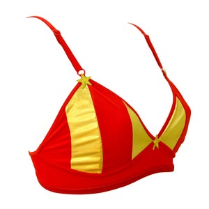 Red and Gold Bra Lingerie for Women super hero image 2