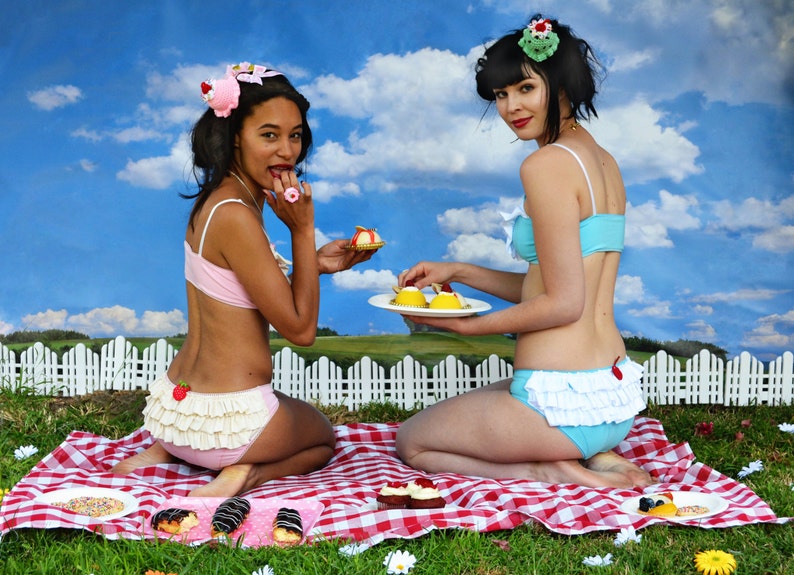 Panties lingerie with frilly Cupcake and cherry underwear image 5