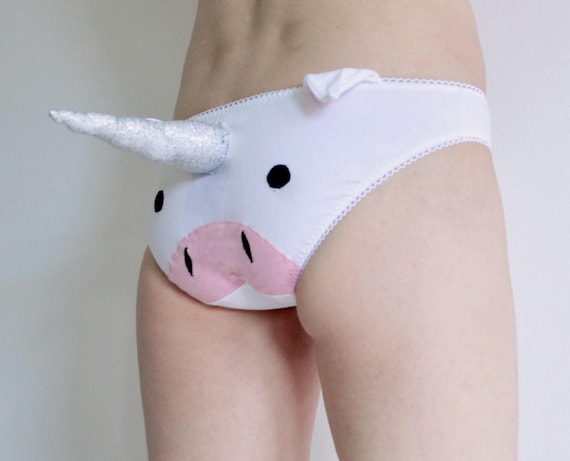 Unicorn Panties With 3D Plush Unicorn Horn Unique Underwear