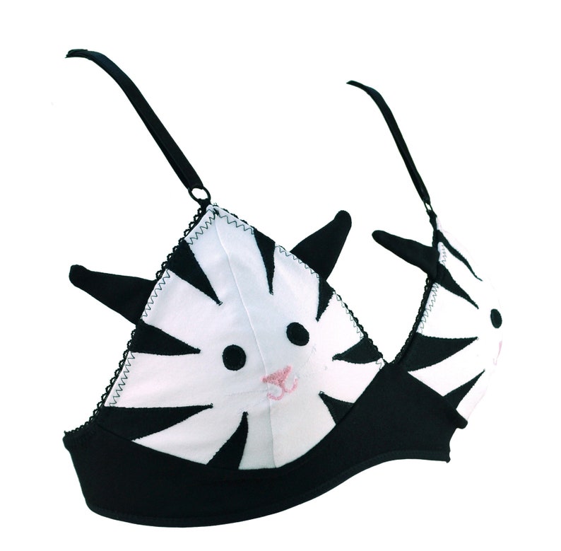 Kitty Cat Face Bra with Ears Lingerie image 2