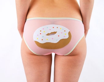 Slipje doorzichtige pure lingerie met donut op onderbroek