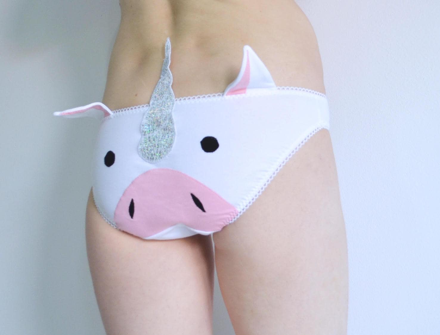Unicorn panties lingerie with sparkly unicorn horn knickers Etsy
