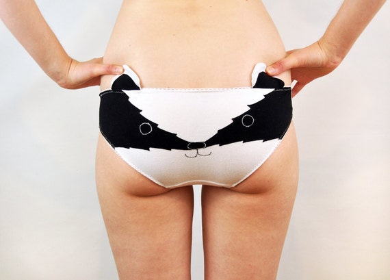 Knickers With Badger Face and Ears. Panties Lingerie Underwear for Women 