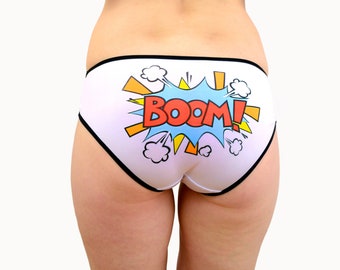 Panties BOOM! Comic Book Words Underwear Lingerie