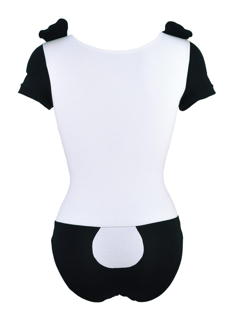 Bodysuit with Panda Face and Tail Womens Cute Costume Outfit Lingerie image 3