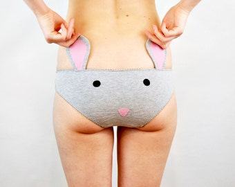 Panties with Mouse Face and Ears Lingerie Underwear