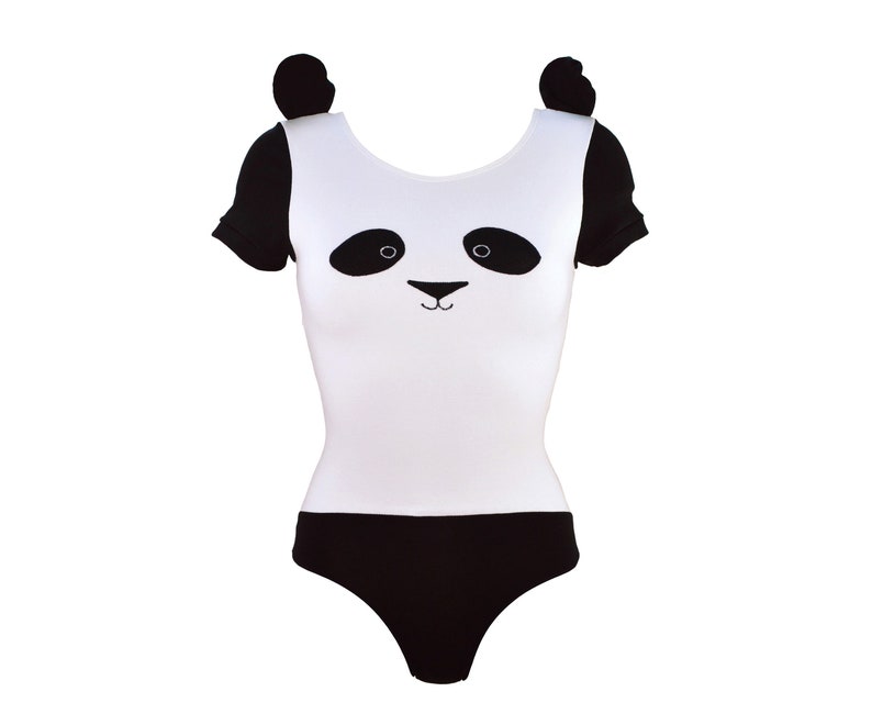 Bodysuit with Panda Face and Tail Womens Cute Costume Outfit Lingerie image 1