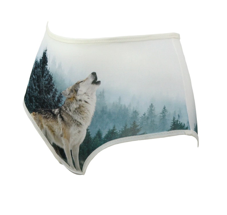 Panties with a Wolf in the Forest Landscape Lingerie Underwear image 4