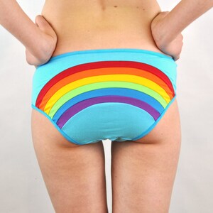 Rainbow panties with clouds and sun, Cute Underwear, unique lingerie image 3