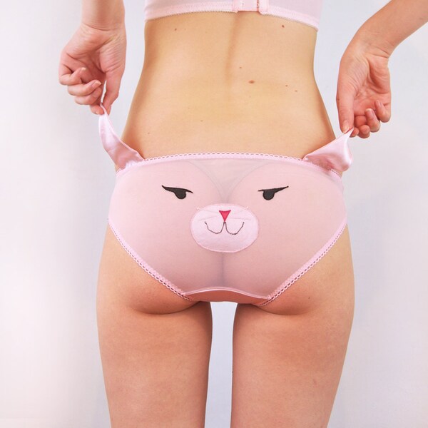 Bunny face panties with ears lingerie underwear