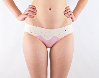 Womens Panties with Strawberry Ice Cream