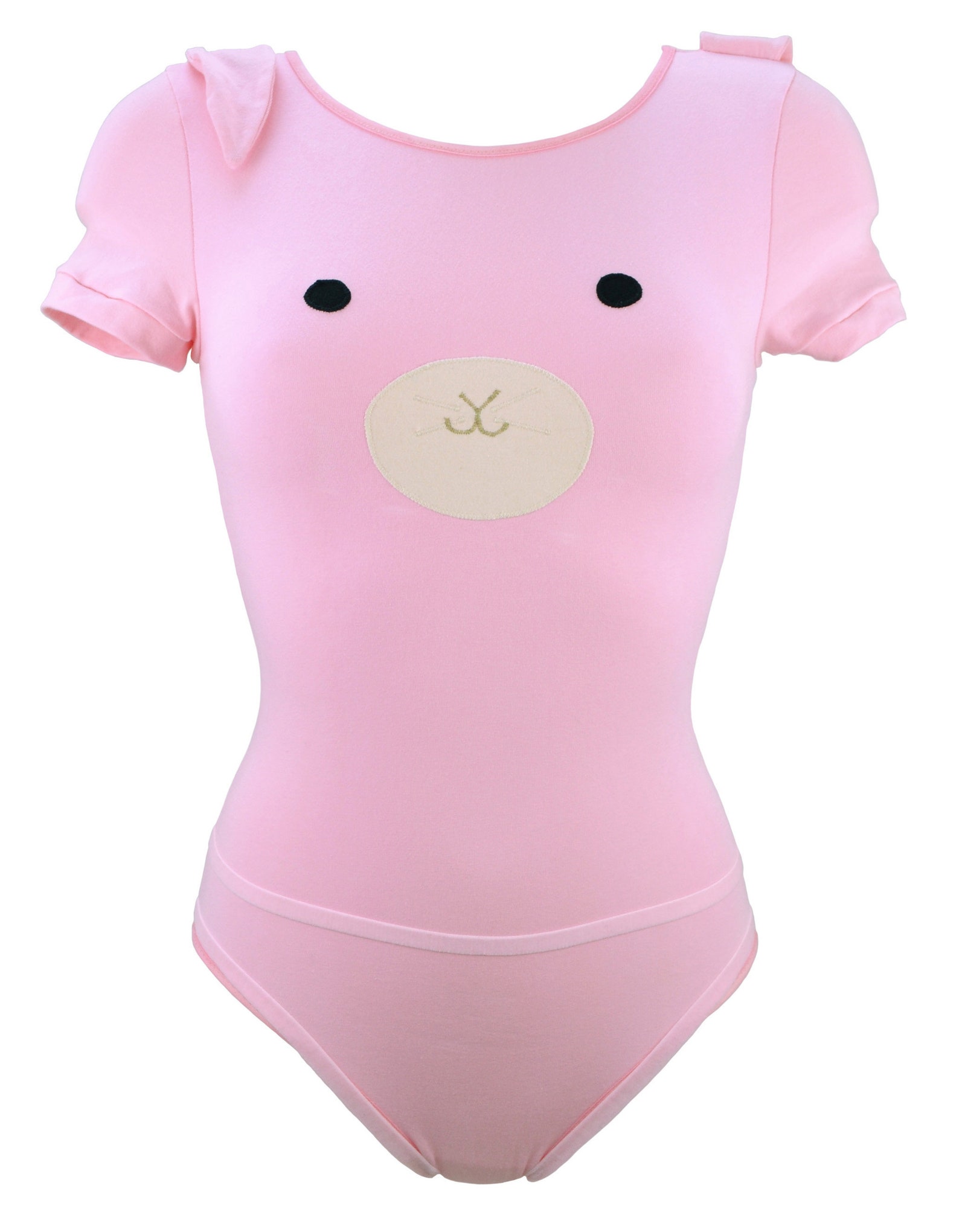 Pink Bunny Girl Bodysuit With Ears and Detachable Fluffy Tail Etsy