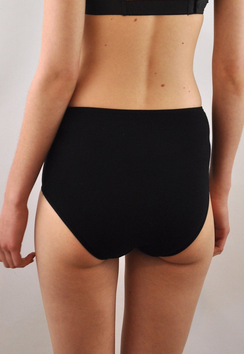 Black panties with white screen printed uterus underwear image 4