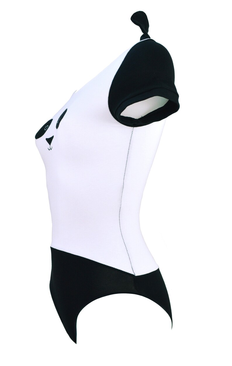 Bodysuit with Panda Face and Tail Womens Cute Costume Outfit Lingerie image 2